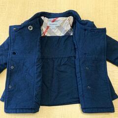 BG020B◆)Burberry/バーバリー ベビーコート 6M 67cm ネイビー 中古品の画像