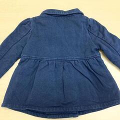 BG020A◆)Burberry/バーバリー ベビーコート 12M 74cm ネイビー 中古品の画像
