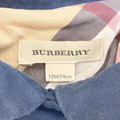 BG020A◆)Burberry/バーバリー ベビーコート 12M 74cm ネイビー 中古品の画像
