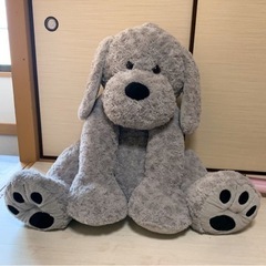 特大コストコぬいぐるみ　犬　イヌ　グレー