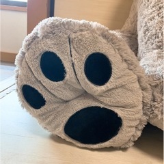 特大コストコぬいぐるみ　犬　イヌ　グレーの画像