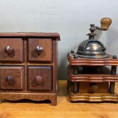 アンティーク風　レトロ　コーヒーミル＆ガラス瓶キャニスター