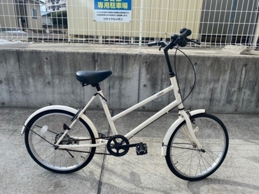 20インチ 自転車 変速なし クリームベージュ 中古 自転車 通勤通学