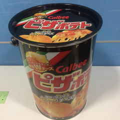 △カルビー ピザポテト フタ付きペール缶