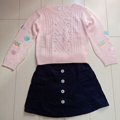 ピンクラテ　スカート　XS/150　ネイビーの画像