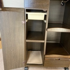 レンジボード　スライド式　キッチン収納　炊飯器　棚キッチンカウンター レンジ台 食器棚 シンプルの画像