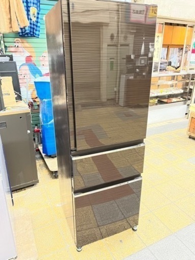 三菱 MR-CX37E-BR CXシリーズ 3ドア冷蔵庫 (365L・右開き) グロッシーブラウン