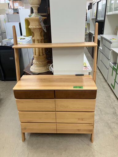 マルヨシ民芸 チェストラック マリック90 幅91cm チェスト ラック 収納棚 収納ラック ナチュラル おしゃれ タンス デザイン家具 3段チェスト クリーニング済 堺市 石津【ジャングルジャングルサカイ石津店】