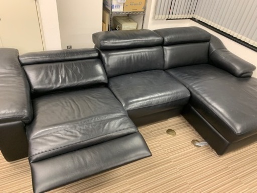 ワタリジャパン 本革ソファ 電動リクライニング付 (定価70万円)