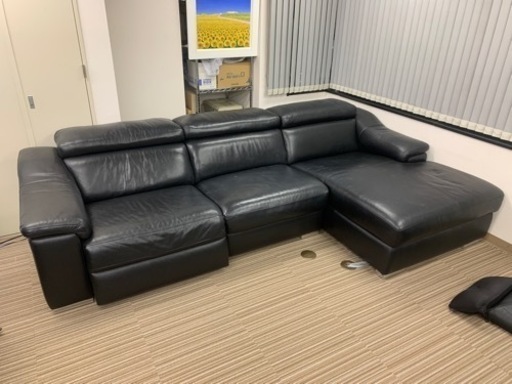 ワタリジャパン 本革ソファ 電動リクライニング付 (定価70万円)