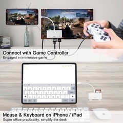 ライトニング HDMI+USB*2+SD/TF 変換アダプタ i-Phone 用の画像