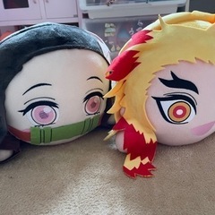 メガジャンボ寝そべりぬいぐるみ 竈門禰󠄀豆子 煉獄杏寿郎 2点セット
