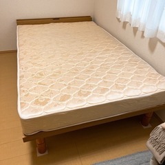 セミダブルベッド　フレーム+ポケットコイルマットレス