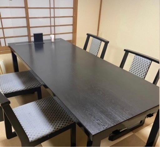 ※限界値下げ！黒木目テーブル、チェア(5脚)セット
