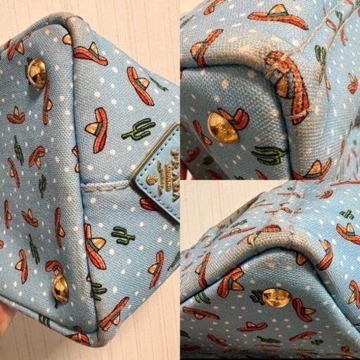 PRADA カナパ トートバッグ 2way サボテン ハット トード柄 ブルー
