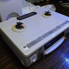 ガス台、リンナイ製、都市ガス用、色ベージュ、2年半使、キレイです。の画像