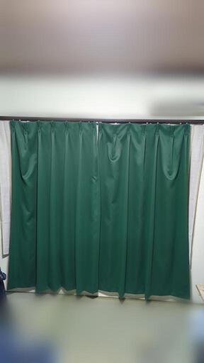 カーテン 防炎 緑 中古