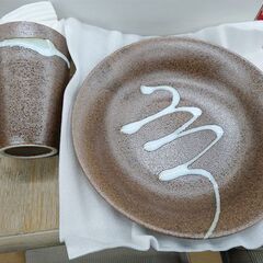 【恵庭】美濃路 カレー皿 カップ付き ペア 未使用品 PayPay支払いOK！の画像