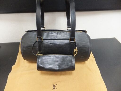 LOUIS VUITTON　筒形ハンドバッグ スフロ パピヨン ポーチ付き　エピ・ノワール　M52222 ルイヴィトン　送料込　美品