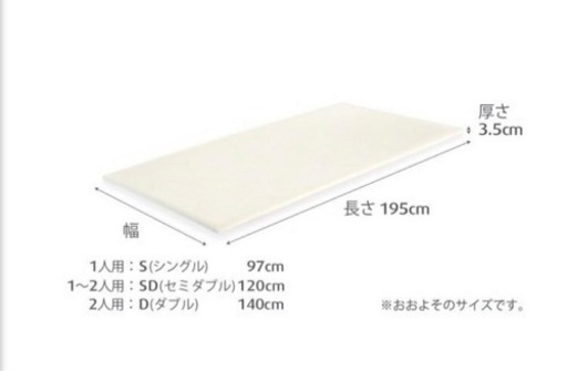 テンピュール　マットレストッパー　厚み3.5cm  ダブルサイズ
