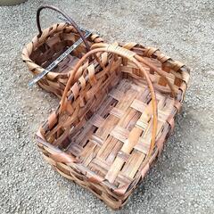 値下げ！　天然素材のバスケット　ペアで500円！