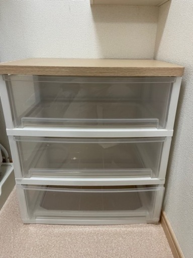 3段収納ケース　木枠