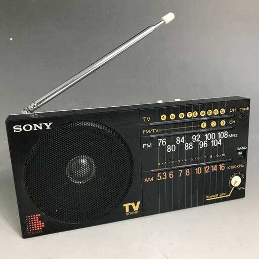 ut8/17　SONY ICF-S28V　3バンドラジオ　TV/FM/AM　トランジスタラジオ　ラジカセ　昭和レトロ　ソニー　レシーバー　※動作確認済み