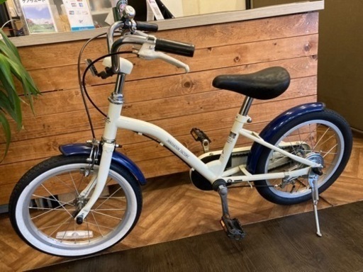 【16インチ】子供用自転車　ホワイト×ネイビー