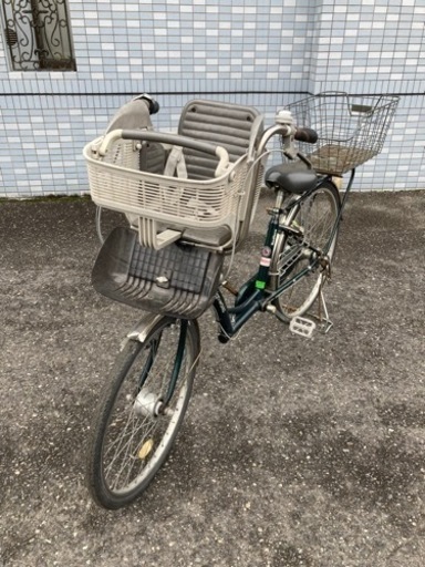 【引取限定】子供乗せ自転車　非電動　26インチ　前乗せ　カゴ付き