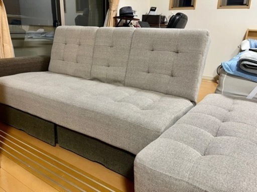 ★取引可★【収納付き】3段階式ソファ／2人掛け／傷なし•綺麗