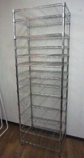 R541 メタルラック、スチールラック、13段、幅60cm 美品