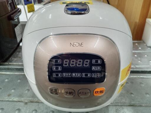 【NEOVE】3合炊き炊飯器★2019年製　クリーニング済/6ヶ月保証付　管理番号70702