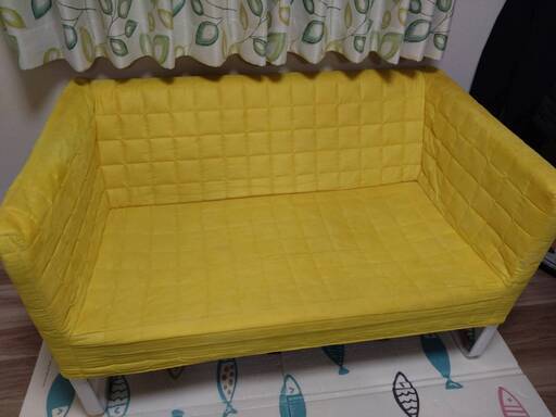 イケア　2人掛けソファ　IKEA KNOPPARP　黄色