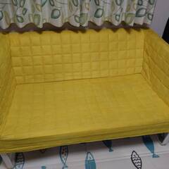 イケア　2人掛けソファ　IKEA KNOPPARP　黄色