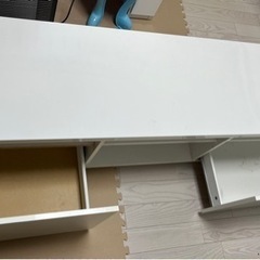 【取引成立】IKEA BYÅS ビーオース テレビ台, ハイグロス ホワイト, 160x42x45 cmの画像