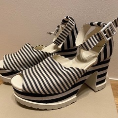 未使用品 JEANASIS ボーダーサンダル 厚底 Lサイズ 