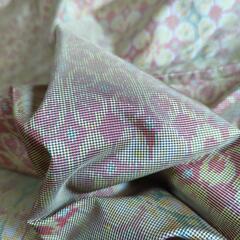 訳あり　大島紬　淡黄色（たんこうしょく）の小紋　袷　お稽古　着付　リメイクの画像