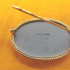 ウェッジウッド ブローチ ジャスパー ブルー×ゴールド アクセサリー 装身具 WEDGWOOD 札幌 西岡店の画像