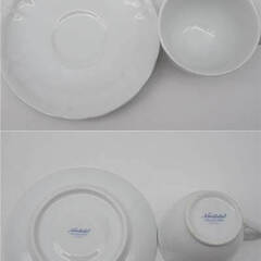 ss3977③　ノリタケ　カップ＆ソーサー　4客セット　白地　Noritake　C/S　ホワイト　ダブルライン　洋食器　コーヒー　紅茶　上品　まとめ　店舗用　業務用の画像