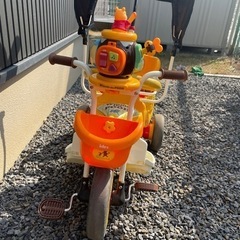 【受付終了】アイデス ポップンカーゴ三輪車　くまのプーさん　幼児用三輪車の画像
