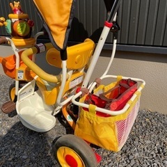 【受付終了】アイデス ポップンカーゴ三輪車　くまのプーさん　幼児用三輪車の画像