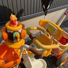【受付終了】アイデス ポップンカーゴ三輪車　くまのプーさん　幼児用三輪車の画像