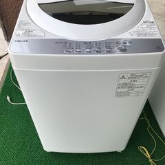 TOSHIBA 東芝電気洗濯機 AW-5G6 5.0kg 2019年製 取扱説明書付 幅563mm奥行580mm高さ957mm 説明欄必読