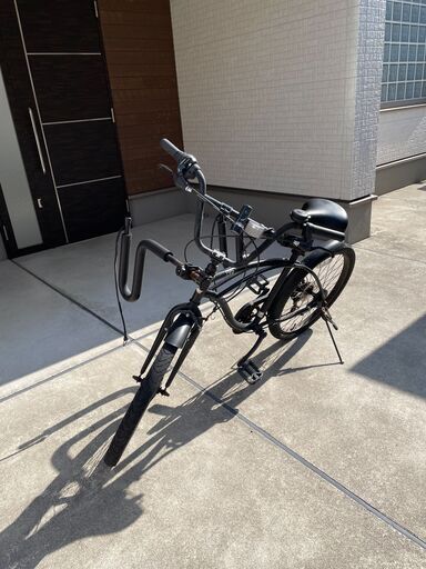 自転車（ビーチクルーザーKBシリーズ マットブラック）サーフボードキャリア付き（1年ほど使用）