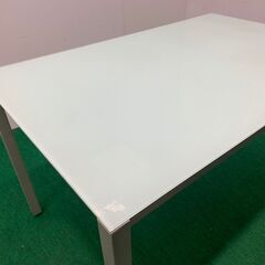 中古　訳アリ　W1200　ガラス天板テーブル　天板裏剥がれあり　の画像