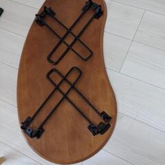 アイアン脚ローテーブルの画像