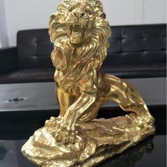 豪華ゴールド黄金百獣の王ライオンオブジェ 置物 インテリア 獅子 オブジェ