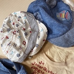 男の子70〜80 水着　帽子2点　Tシャツ　タンクトップセットの画像