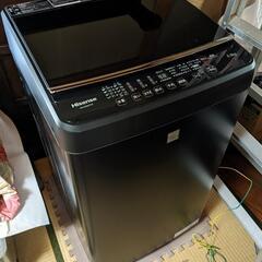 Hisence　ハイセンスアイテム名　全自動洗濯機 HW-G55E7KK 製造年：2020年　5.5kg　ガラストップ