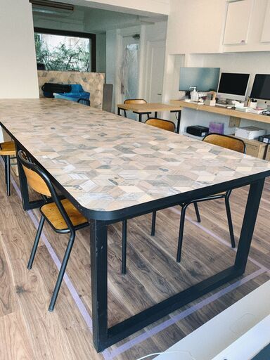 【アウトレット品】８人掛けテーブル・シートの張り替え可（料金別途）